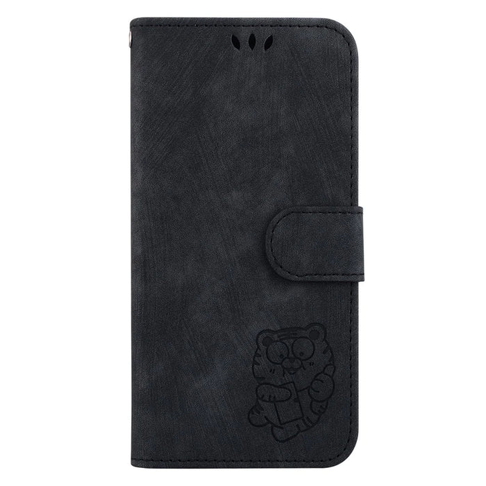 Cute Tiger Imprint Cover for Samsung Galaxy S23 FE Anti-fall Leather Wallet Stand Phone Case - Black - 7