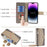 For iPhone 15 Plus Ring Holder Cell Phone Case PU Leather Wallet Stand Cover with Makeup Mirror / Shoulder Strap - Grey - 4