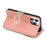 For iPhone 15 Pro Max PU Leather Wallet Case Stand Ring Holder Protective Phone Cover with Makeup Mirror / Shoulder Strap - Pink - 4