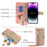 For iPhone 15 Pro Max PU Leather Wallet Case Stand Ring Holder Protective Phone Cover with Makeup Mirror / Shoulder Strap - Pink - 5