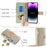 For iPhone 15 Pro PU Leather Ring Holder Phone Case Wallet Stand Full Protection Cover with Makeup Mirror / Shoulder Strap - Green - 5