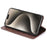 For iPhone 15 Pro Max Cowhide Texture Phone Cover PU Leather Stand Case with Card Slots - Black - 3