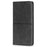 For iPhone 15 Pro Max Cowhide Texture Phone Cover PU Leather Stand Case with Card Slots - Black - 7