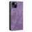 For iPhone 15 RFID Blocking Leather Wallet Stand Phone Case Magnetic Closing Anti-fall Cover - Purple - 7