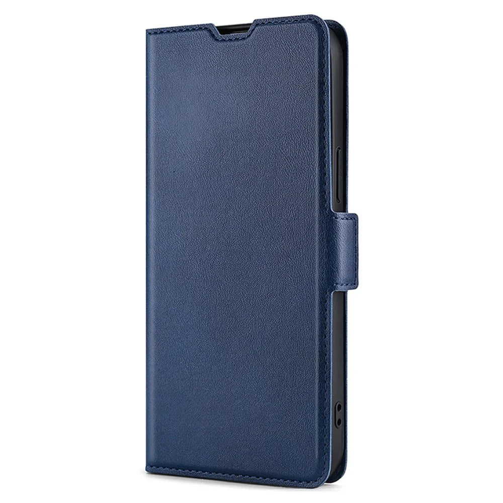 For iPhone 15 Plus TPU+PU Leather Shell Shockproof Card Slot Phone Case Phone Stand Cover - Blue - 6