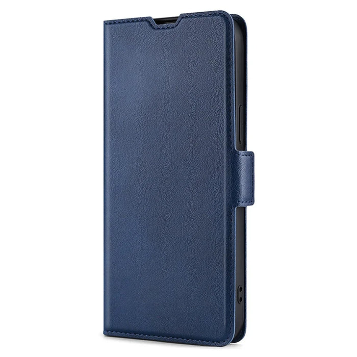 For iPhone 15 Pro Shockproof Card Slot Phone Case Phone Stand Cover TPU+PU Leather Shell - Blue - 6