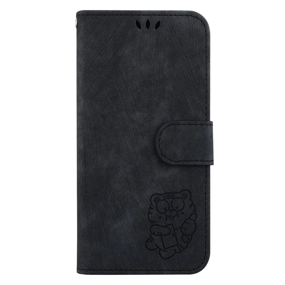 For Samsung Galaxy A14 5G / A14 4G PU Leather Cover Tiger Pattern Imprinted Stand Wallet Protective Phone Case - Black - 7