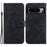 For Google Pixel 8 Pro PU Leather Wallet Phone Case Lily Flower Imprint Anti-fall Stand Shell - Black - 1