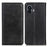 For Nothing Phone (2) Wallet Phone Case Stand Protective Shell Cowhide Texture Split Leather Phone Cover - Black - 1