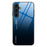 For Samsung Galaxy S23 FE Gradient Color Case Tempered Glass+PC+TPU Protective Phone Cover - Blue+Black - 1