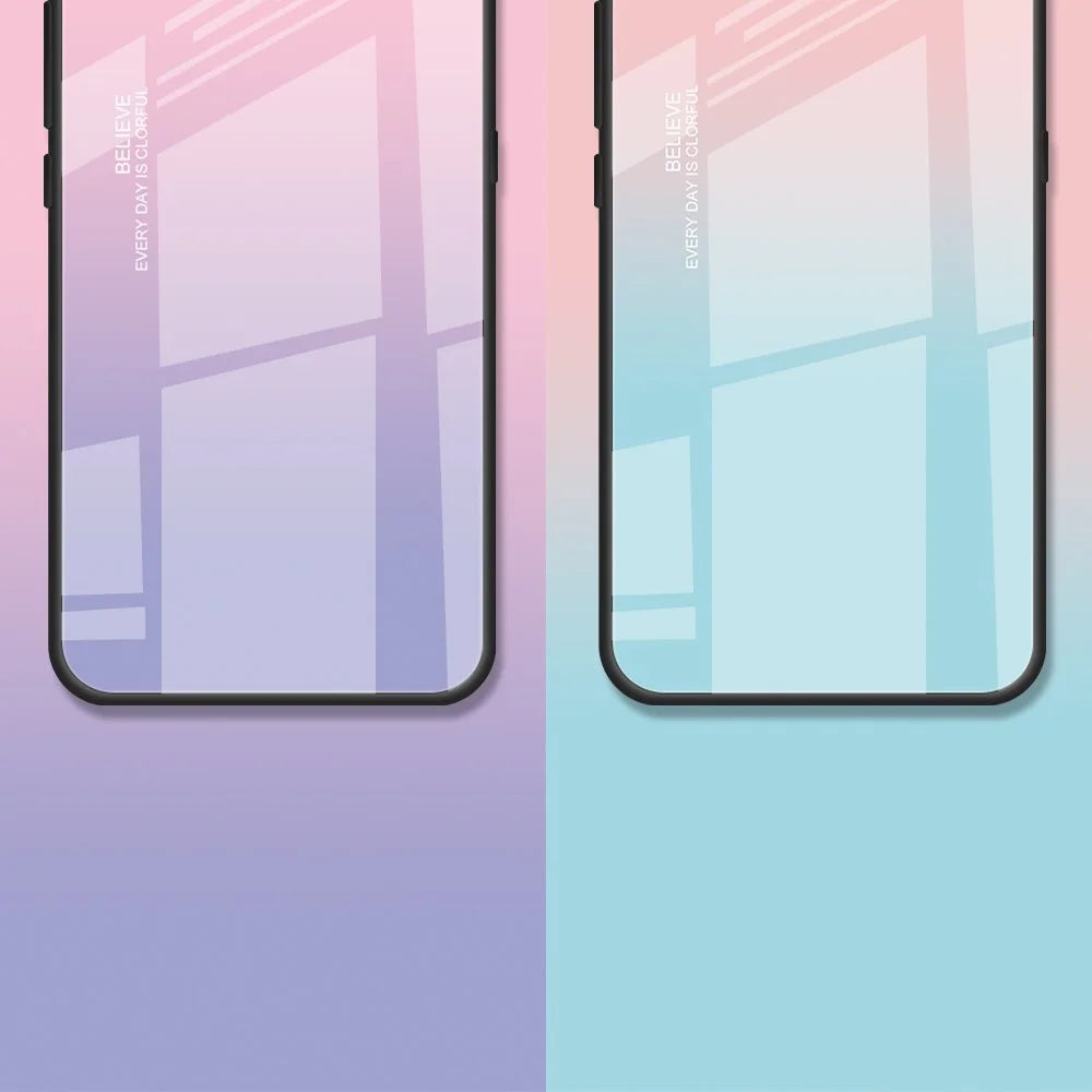 For Samsung Galaxy S23 FE Pattern Printed Tempered Glass Cover PC+TPU Shock Absorption Phone Case - For Love / White - 4