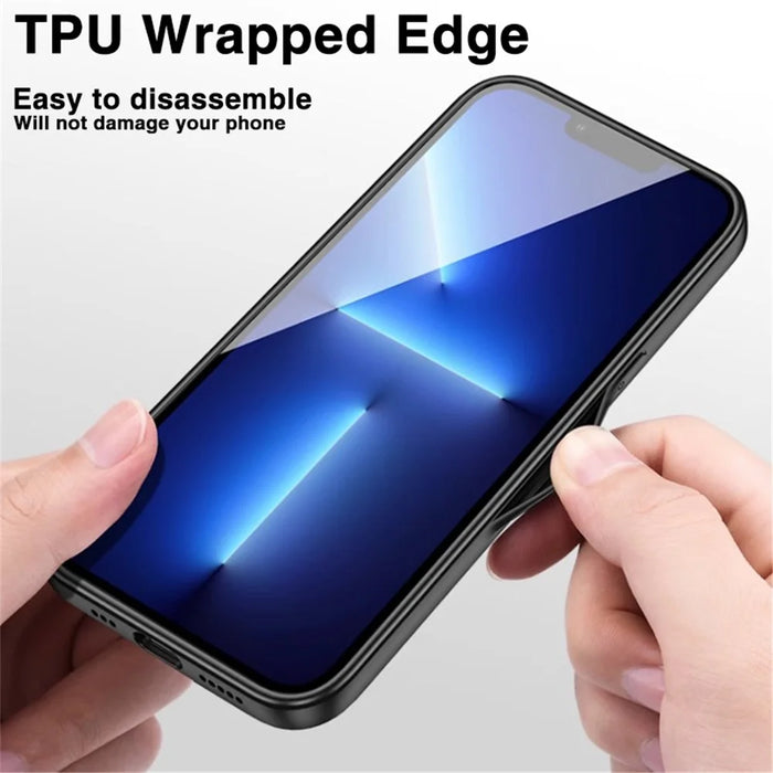 OLGE For iPhone 15 Pro Max PU Leather+TPU Back Case Scratch Resistant Protective Phone Cover - Blue - 2