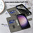 For Samsung Galaxy S23 FE PU Leather Phone Case Wallet Stand 3D Pattern Printing Folio Cover with Strap - Standing Cat - 2