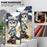 For Samsung Galaxy S23 FE PU Leather Phone Case Wallet Stand 3D Pattern Printing Folio Cover with Strap - Standing Cat - 6