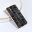 For Samsung Galaxy S23 FE Mahjong Texture Phone Case Genuine Cowhide Leather+PC+TPU Electroplating Cover - Black - 2