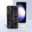 For Samsung Galaxy S23 FE Mahjong Texture Phone Case Genuine Cowhide Leather+PC+TPU Electroplating Cover - Black - 4