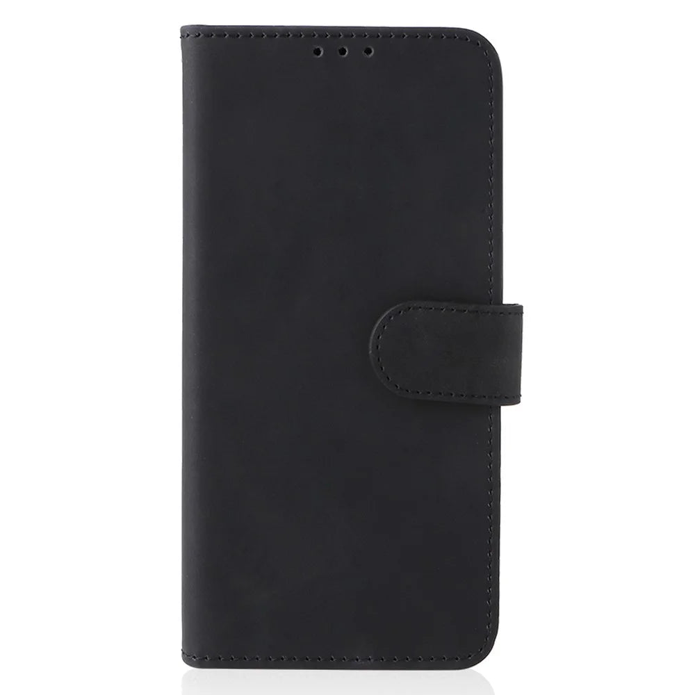 For Blackview Oscal C70 Shockproof Case Skin-touch PU Leather Folding Stand Wallet Protective Cover - Black - 5