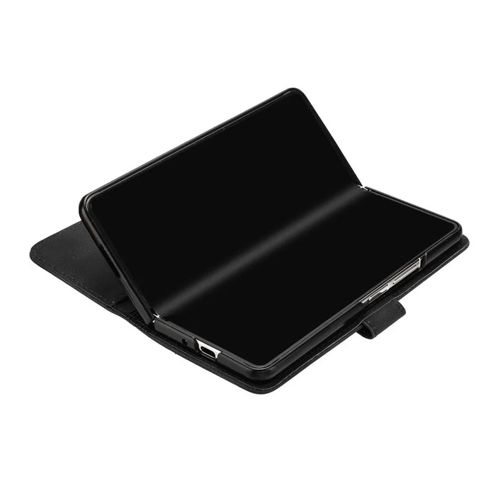 YX0040 For Samsung Galaxy Z Fold4 5G PU Leather+PC Card Holder Case Imprinted Phone Cover - Black - 2