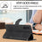 For Samsung Galaxy A24 4G (162.1mm) Phone Case with Strap Imprint PU Leather Wallet Stand Cover - Black - 5