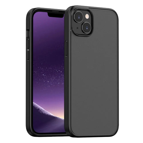 Magic Series Frosted Translucent Back Cover for iPhone 15 Plus , TPU + PC Anti-Fingerprint Phone Case - Black - 1