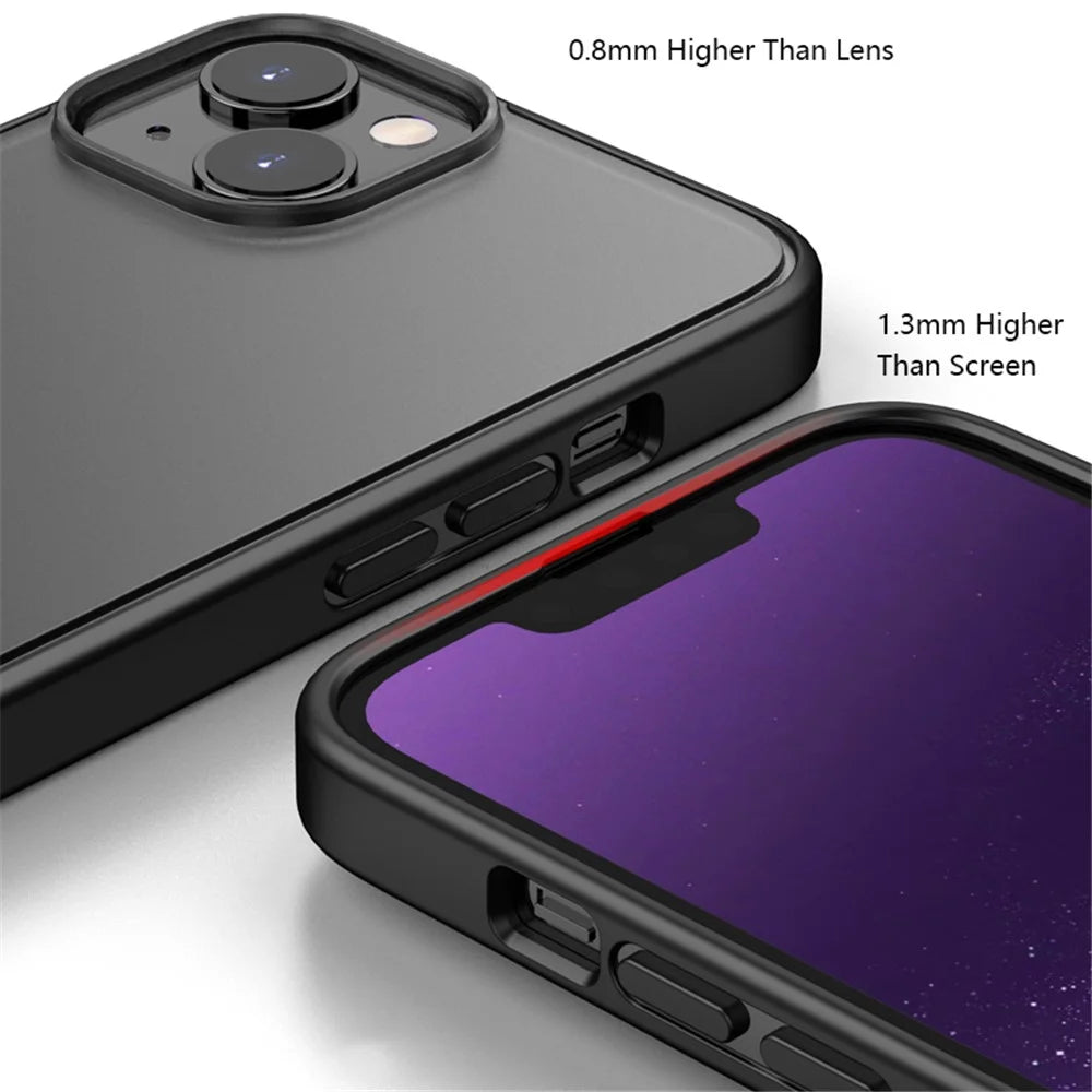 Magic Series Frosted Translucent Back Cover for iPhone 15 Plus , TPU + PC Anti-Fingerprint Phone Case - Black - 7