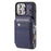 009 Protection Cover for iPhone 15 Pro Max , RFID Blocking PU+TPU Case Kickstand Zipper Wallet Shell with Strap - Blue - 3