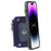 009 Protection Cover for iPhone 15 Pro Max , RFID Blocking PU+TPU Case Kickstand Zipper Wallet Shell with Strap - Blue - 4