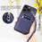 009 Protection Cover for iPhone 15 Pro Max , RFID Blocking PU+TPU Case Kickstand Zipper Wallet Shell with Strap - Blue - 5