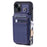 009 Cell Phone Case for iPhone 15 Plus , Kickstand Zipper Wallet RFID Blocking PU+TPU Cover with Strap - Blue - 3