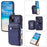 009 Cell Phone Case for iPhone 15 Plus , Kickstand Zipper Wallet RFID Blocking PU+TPU Cover with Strap - Blue - 7