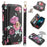 POLA Style 001 For iPhone 15 Detachable 2-in-1 Phone Case with Flower Pattern RFID Blocking PU Leather Wallet - Black - 1