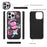 POLA Style 001 For iPhone 15 Pro Max Detachable Leather Wallet Case Flower Pattern RFID Blocking Phone Cover - Black - 6