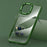 Crystal Clear PC+TPU Case for iPhone 15 Shockproof Slim Phone Cover with Metal Lens Frame - Green - 5