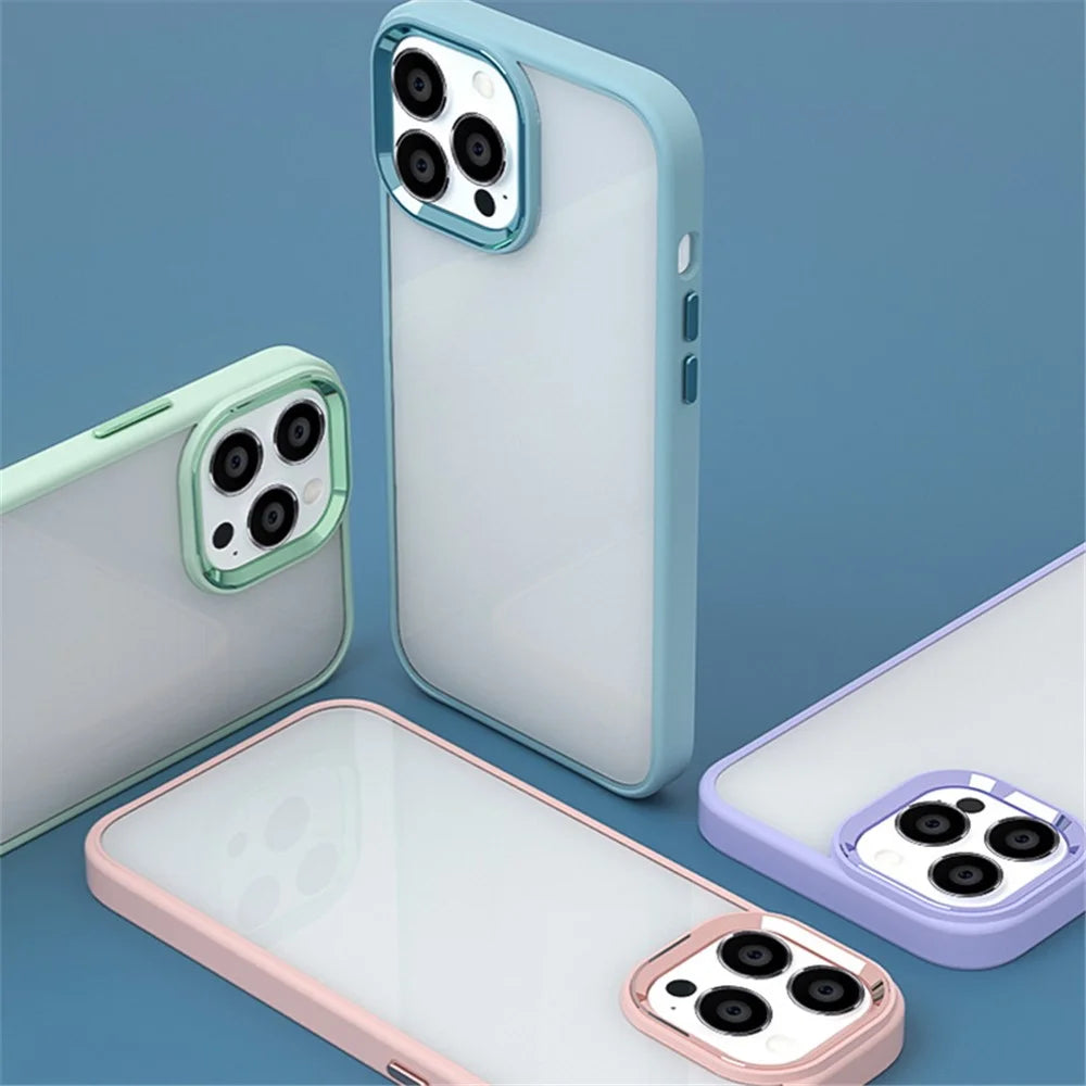For iPhone 15 Candy Color TPU+PC Phone Case Skin-touch High Transparency Back Cover - Baby Blue - 6