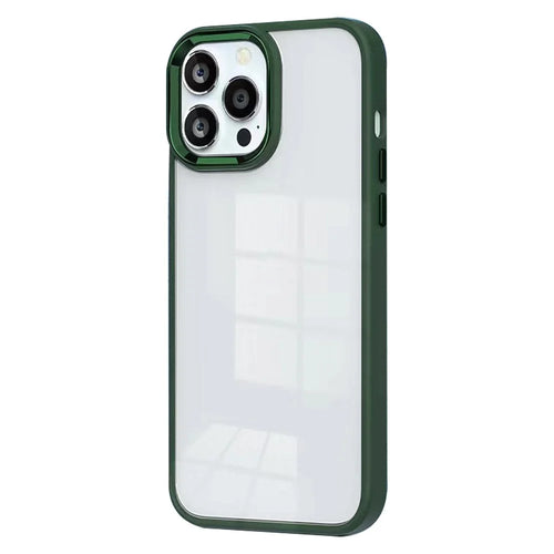 For iPhone 15 Pro Candy Color High Transparency TPU+PC Phone Case Skin-touch Anti-drop Back Cover - Dark Green - 1