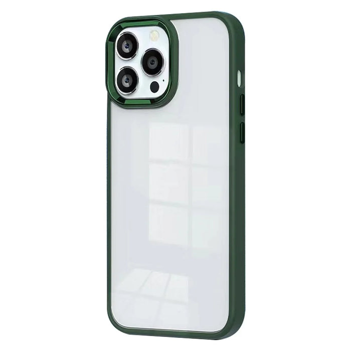 For iPhone 15 Pro Candy Color High Transparency TPU+PC Phone Case Skin-touch Anti-drop Back Cover - Dark Green - 1