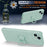 For iPhone 15 Plus Liquid Silicone Back Cover Ring Kickstand Phone Case with Wrist Rope - Cyan - 2