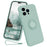 For iPhone 15 Pro Ring Kickstand Case Liquid Silicone Anti-scratch Phone Cover with Wrist Rope - Cyan - 1