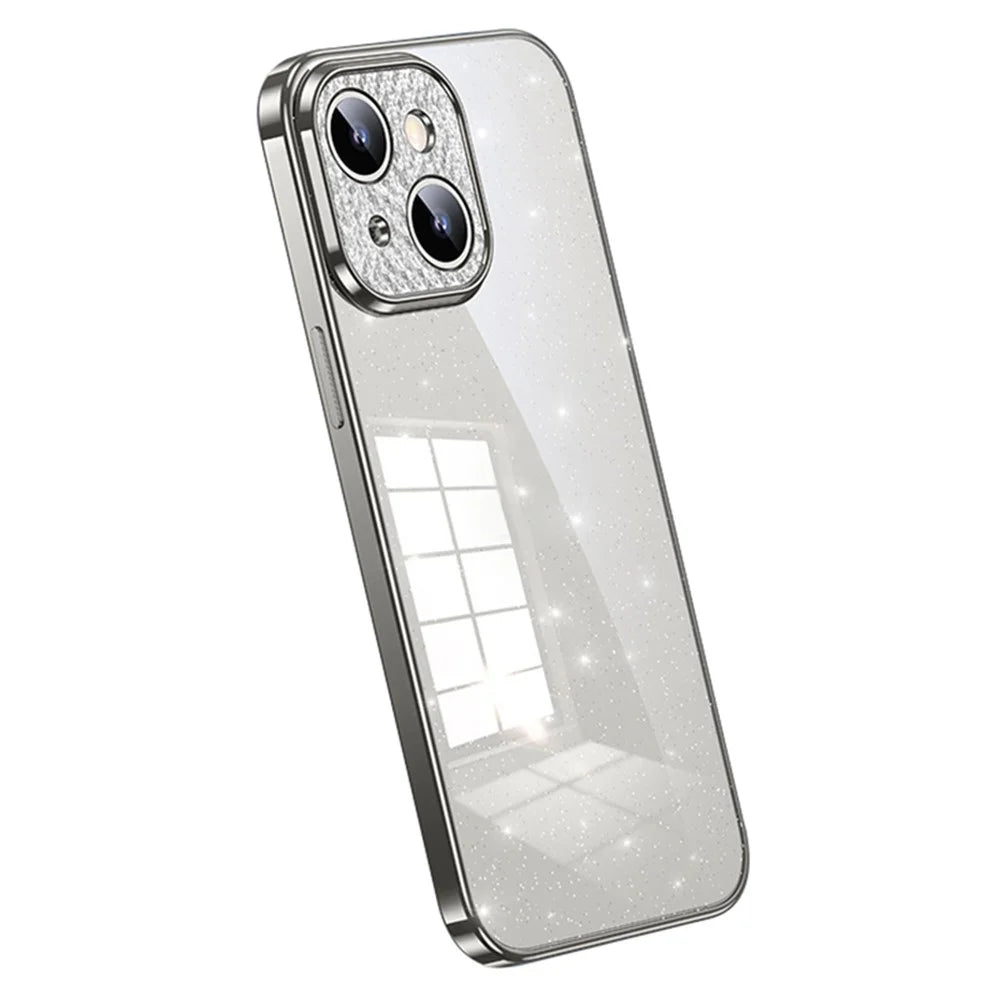 SULADA XingZuan Series Phone Case for iPhone 15 Plus , Glitter Rhinestone Decor Electroplating Soft TPU Back Cover - White - 1