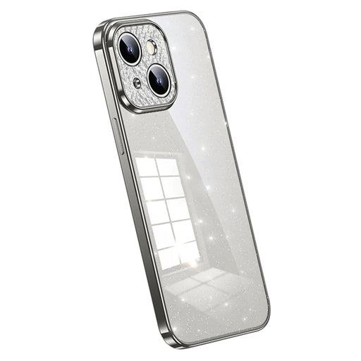 SULADA XingZuan Series Phone Case for iPhone 15 Plus , Glitter Rhinestone Decor Electroplating Soft TPU Back Cover - White - 1