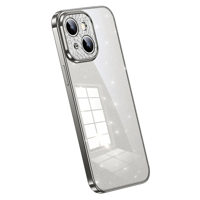 SULADA XingZuan Series Phone Case for iPhone 15 Plus , Glitter Rhinestone Decor Electroplating Soft TPU Back Cover - White - 1