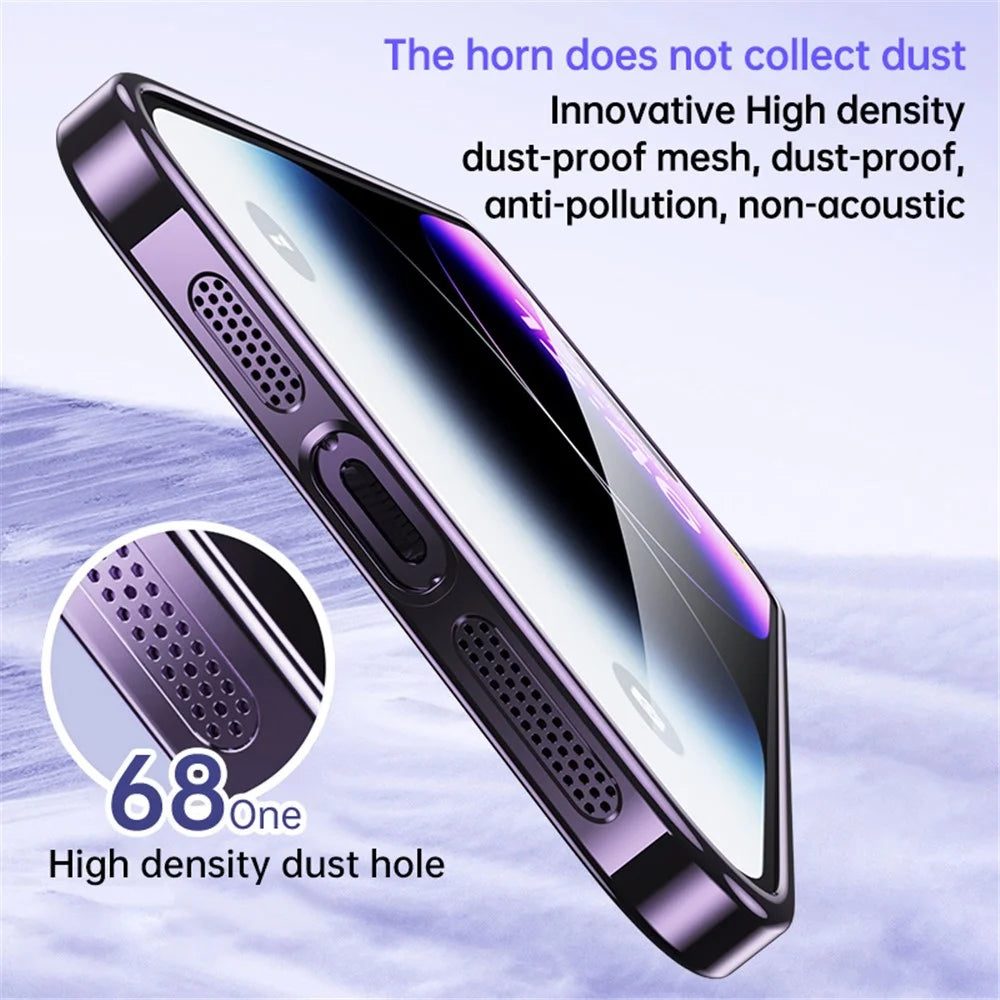 SULADA XingZuan Series Electroplating Case for iPhone 15 Pro Max , Glitter Rhinestone Decor Soft TPU Phone Back Cover - Blue - 5