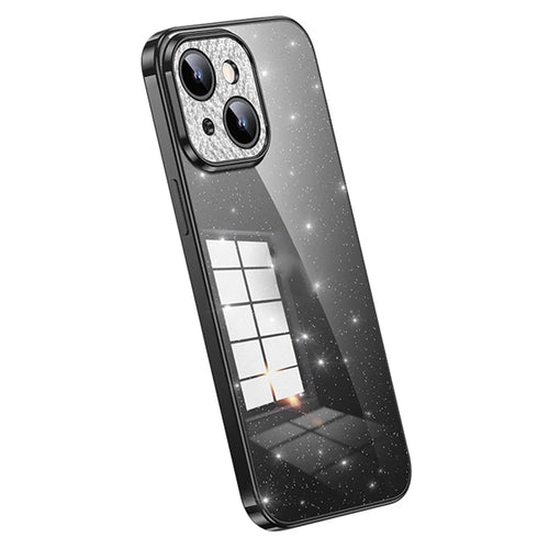SULADA XingZuan Series For iPhone 15 Electroplating Case Glitter Rhinestone Decor Shockproof TPU Phone Back Cover - Black - 1