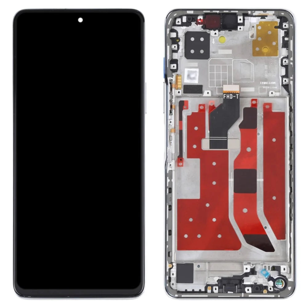 For Huawei nova 9 SE Grade C LCD Screen and Digitizer Assembly + Frame Replacement Part (without Logo) - Silver - 1
