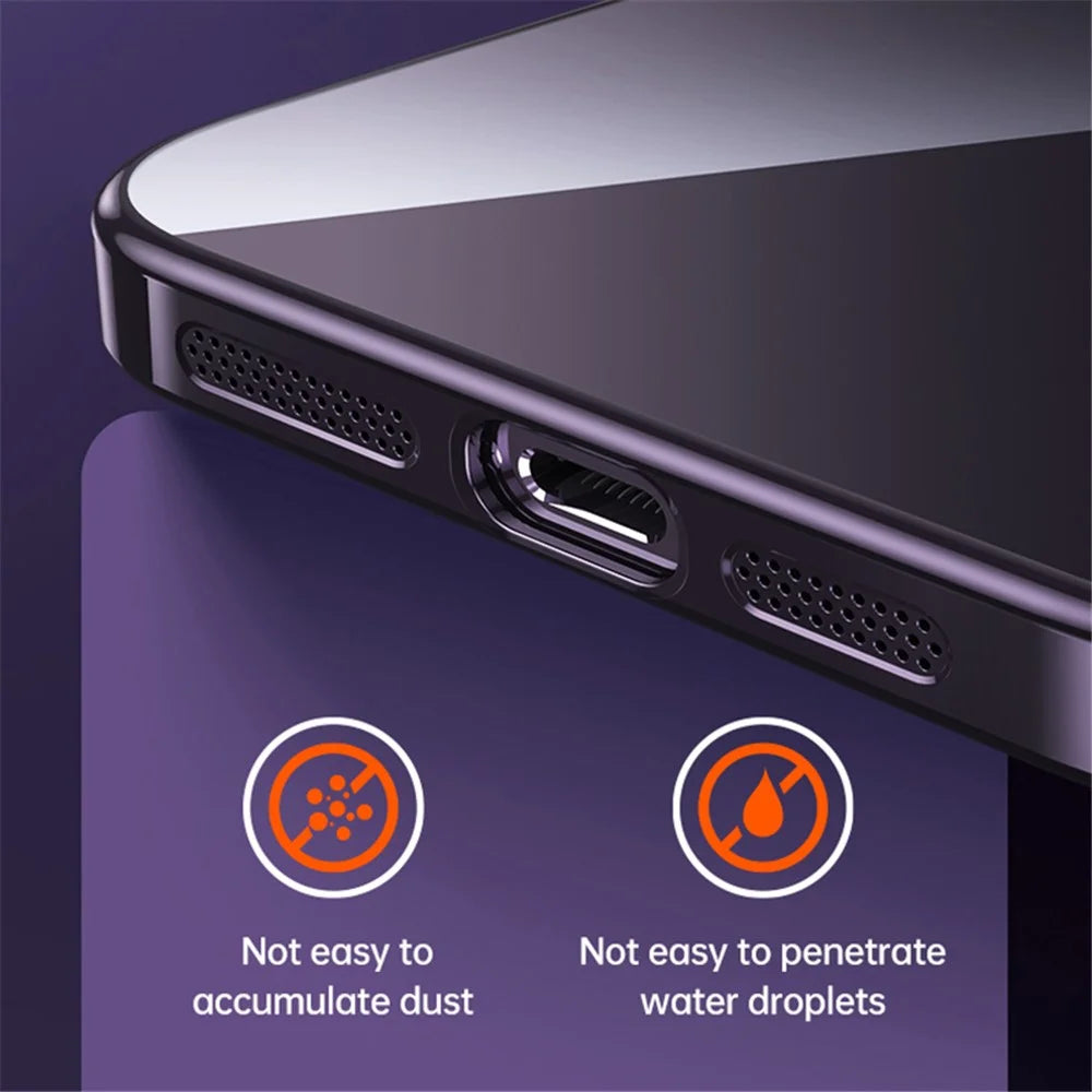SULADA For iPhone 15 Pro TPU Back Cover Electroplating Straight Edge Clear Phone Case - Purple - 3
