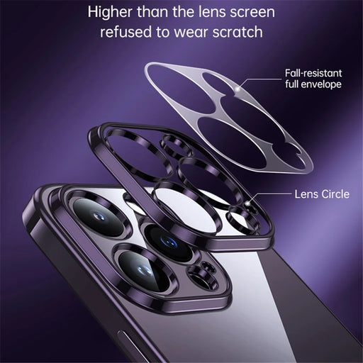 SULADA For iPhone 15 Pro Max Scratch Proof Electroplating Straight Edge Clear Phone Case TPU Cover - Silver - 2