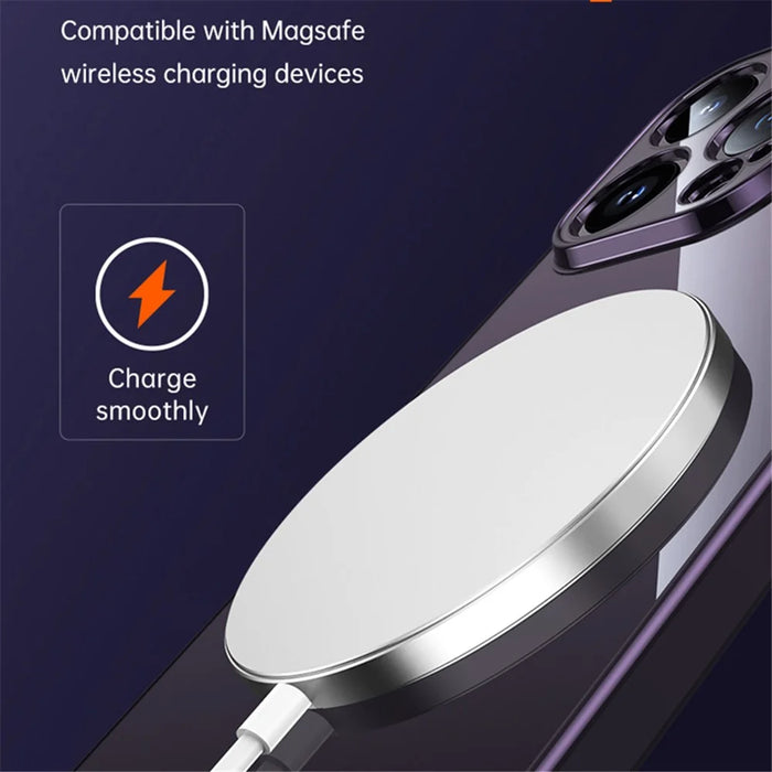 SULADA For iPhone 15 Pro Max Scratch Proof Electroplating Straight Edge Clear Phone Case TPU Cover - Silver - 6