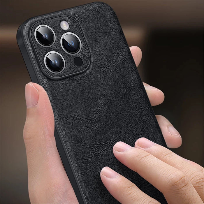 SULADA For iPhone 15 Pro Max PU Leather+TPU+PC Phone Case Shockproof Back Cover - Blue - 4