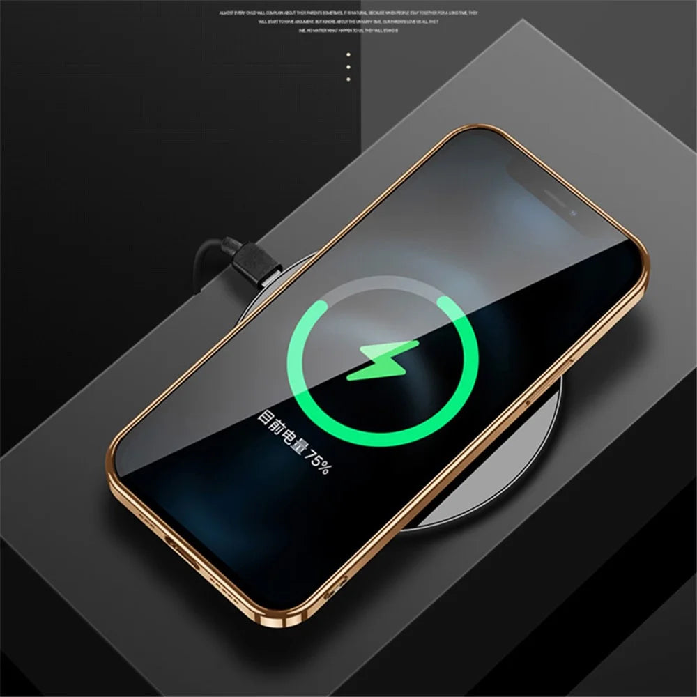 SULADA For iPhone 15 Pro Max Electroplating Cover Litchi Texture PU Leather Coated PC+TPU Phone Case - Black - 4