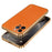 SULADA For iPhone 15 Pro Litchi Texture PU Leather Coated PC+TPU Phone Case Electroplated Back Cover - Orange - 1